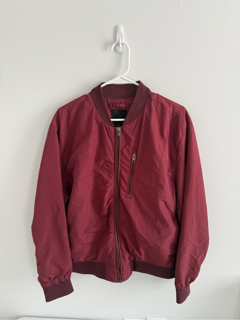 H&M Burgundy Bomber Jacket